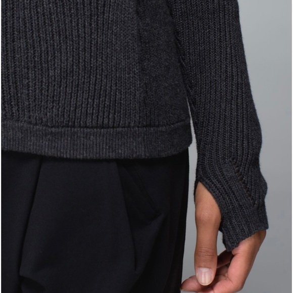 Lululemon The Sweater The Better Heathered Black Size 2 - Picture 5 of 16